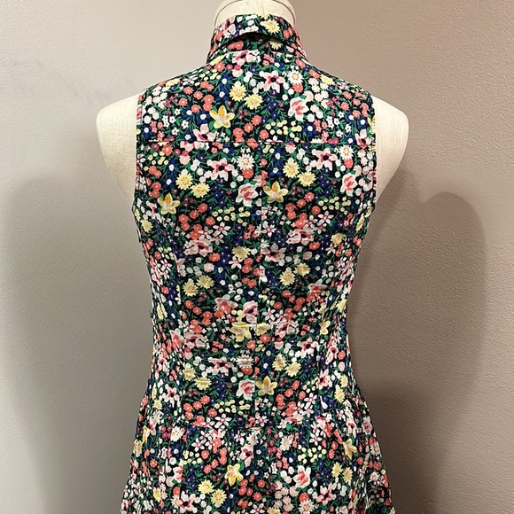 TOMMY Hilfiger Floral Sleeveless Front Button Shirt Midi A-line dress size 2 - Picture 13 of 17